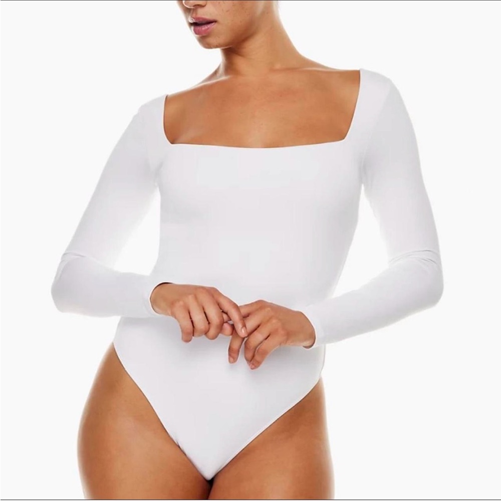 white Aritzia Babaton Contour Bodysuit